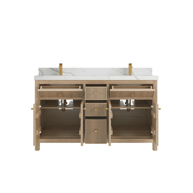 Willow Collections 60'' Double Bathroom Vanity with Quartz Top | Wayfair